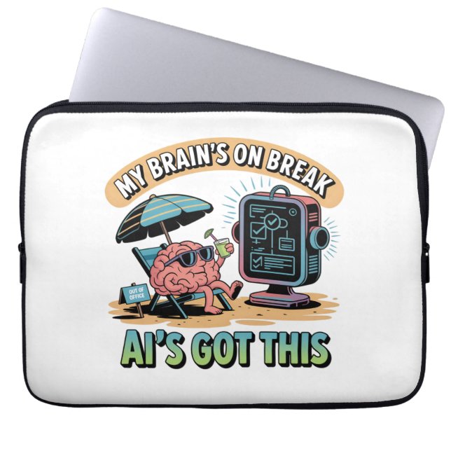 Capa Para Notebook Inteligência Artificial Cérebro Quebra Humor (Frente)