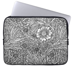 Capa Para Notebook Intrair Design Floral em Preto e Branco