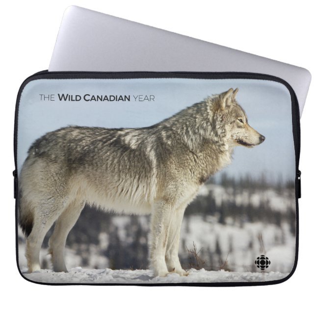 Capa Para Notebook Inverno - Lobo (Frente)