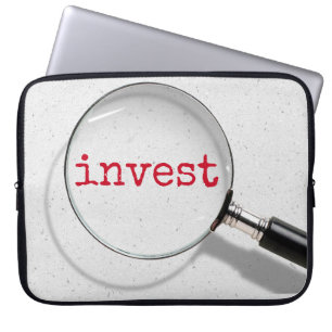 Capa Para Notebook Invest Texto Em Vidro De Ampliação