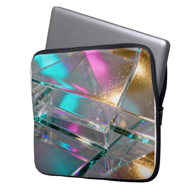 Capa Para Notebook Iridescent Rainbow  - Holographic Glitter  (Frente Esquerda)