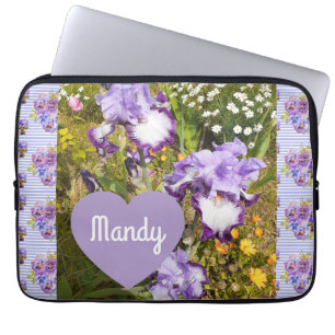 Capa Para Notebook Iris Irises Roxo Flor Aniversário Raparigas Nome