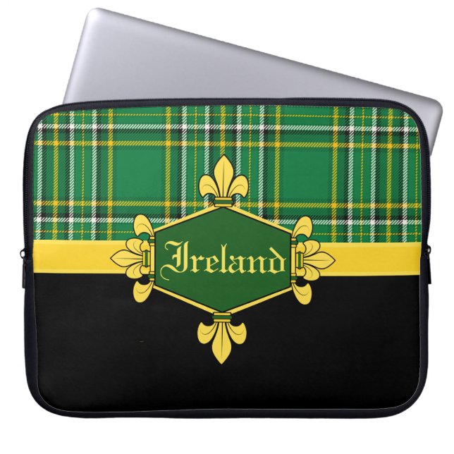 Capa Para Notebook Irish National Tartan, Personalize com o nome (Frente)