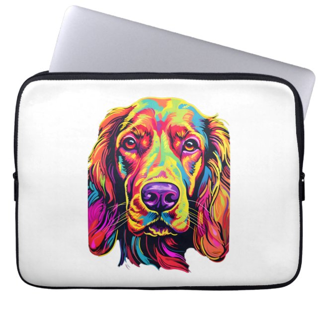 Capa Para Notebook Irish Setter Neon Design (Frente)