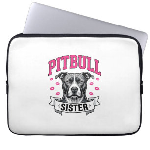 Capa Para Notebook Irmã Pitbull Design Vetorial de Amante de Cachorro