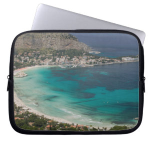 Capa Para Notebook Itália, Sicília, Mondello, Vista da praia a partir