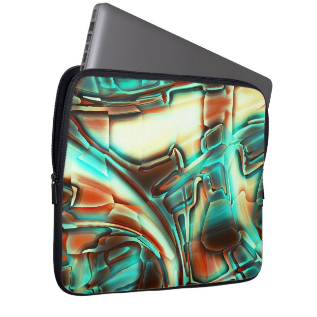 Capa Para Notebook Ivory digital com tom queimado e filme de menta (Frente Esquerda)