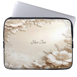 Capa Para Notebook Ivory Flowers Laptop Sleeve