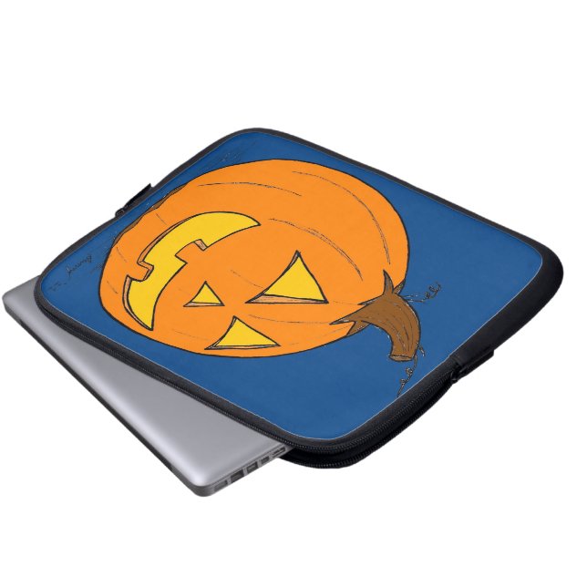 Capa Para Notebook Jack o' Lanterna Bolsa de laptop Azul (Frente Inferior)