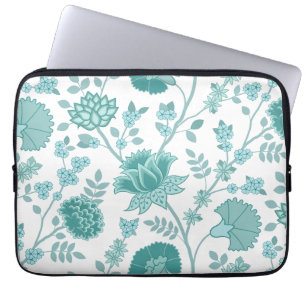 Capa Para Notebook Jacobean Floral Lg Patterno Teals em Branco