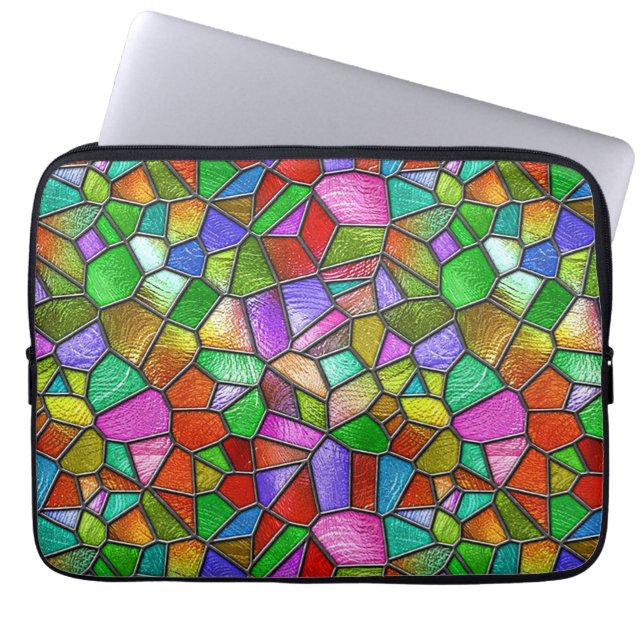 Capa Para Notebook Janela Colorida de Vidro Pintado Abstrato (Frente)
