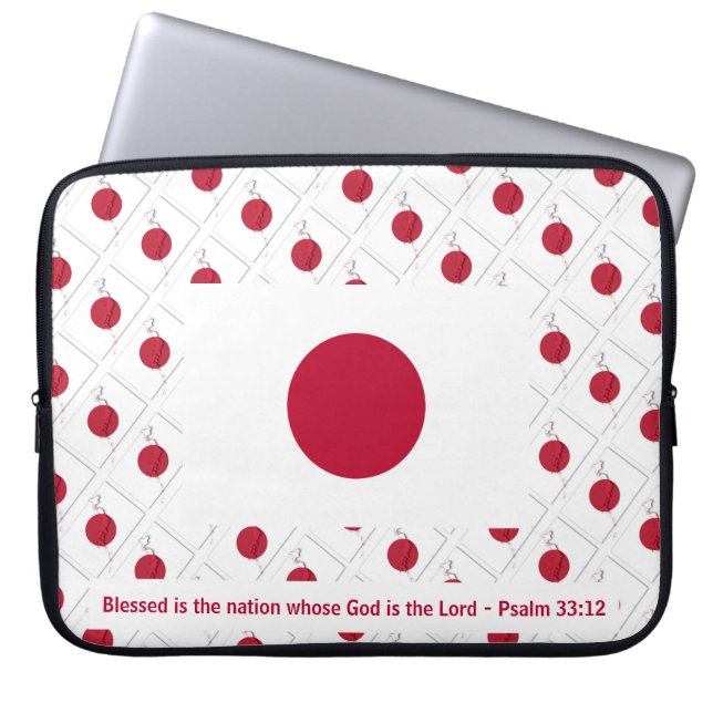 Capa Para Notebook JAPÃO HINOMARU Abençoado Laptop de Nação Psalm 33: (Frente)
