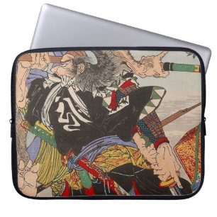 Capa Para Notebook Japonês de Ukiyo-e que pinta uma luta do samurai