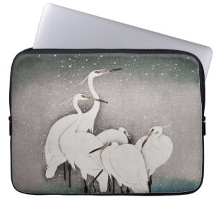 Capa Para Notebook Japonês Egrets Koson Cranes Winter Snow