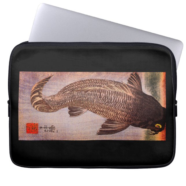 CAPA PARA NOTEBOOK JAPONÊS IMPRESSÃO FISH NEOPRENE (Frente)
