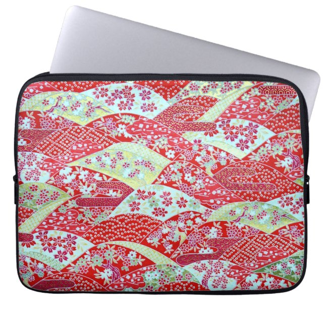 Capa Para Notebook Japonês Washington Red Floral Origami Yuzen (Frente)