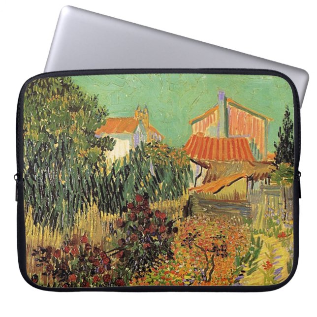 Capa Para Notebook Jardim atrás de uma Casa. Vincent van Gogh. (Frente)