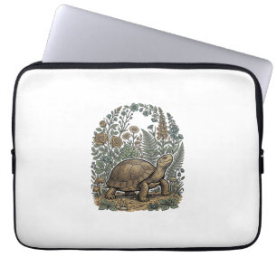 Capa Para Notebook Jardim Botânico de Tartaruga de Gravura Antiga