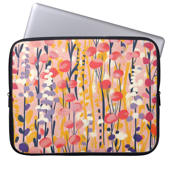 Capa Para Notebook Jardim Botânico Floral de Flores Silvestres Modern (Frente)
