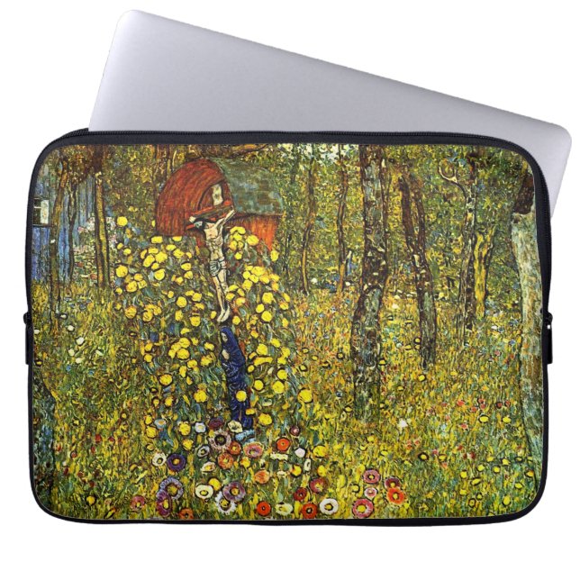 Capa Para Notebook Jardim da Fazenda com Crucifixo por Gustav Klimt (Frente)