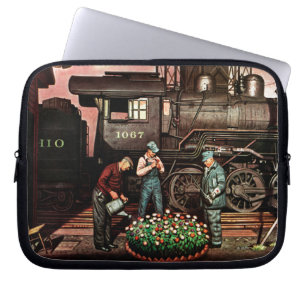 Capa Para Notebook Jardim da jarda do trem por Stevan Dohanos