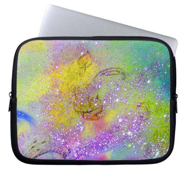 Capa Para Notebook JARDIM DAS SOMBRAS PERDIDAS/violeta púrpura amarel (Frente)