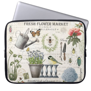 Capa Para Notebook Jardim de flores da fazenda francesa do Modern Vin