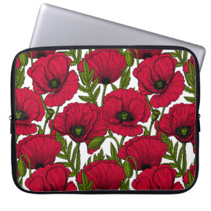 Capa Para Notebook Jardim de papoulas vermelhas 2