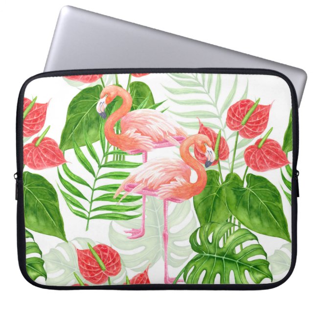 Capa Para Notebook Jardim Flamingo (Frente)