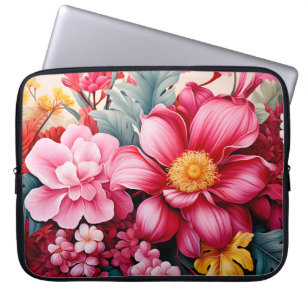 Capa Para Notebook Jardim Floral Tropical Rosa Exótico