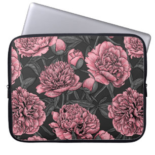 Capa Para Notebook Jardim noturno de pedras em rosa e cinzas