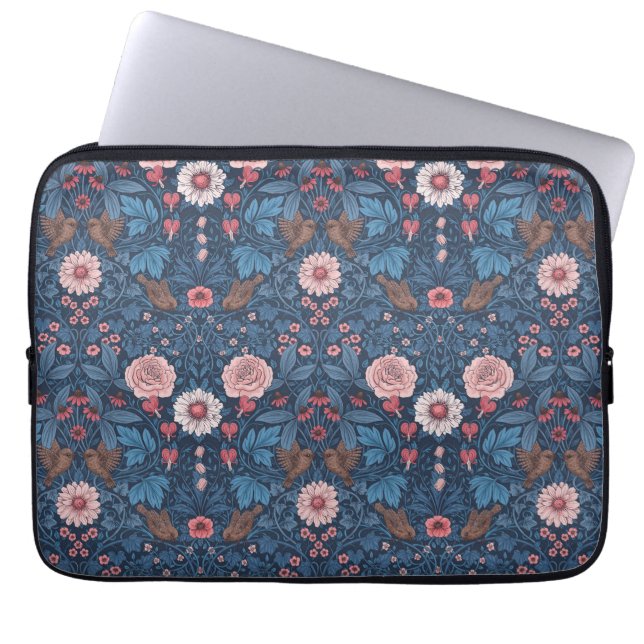 Capa Para Notebook Jardim selvagem em azul (Frente)