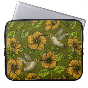 Capa Para Notebook Jardim tropical amarelo e verde