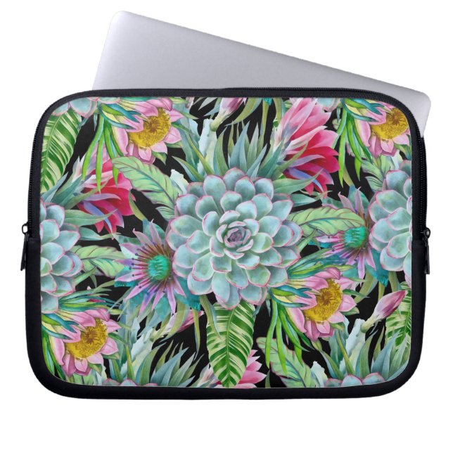 Capa Para Notebook Jardim tropical suculento (Frente)