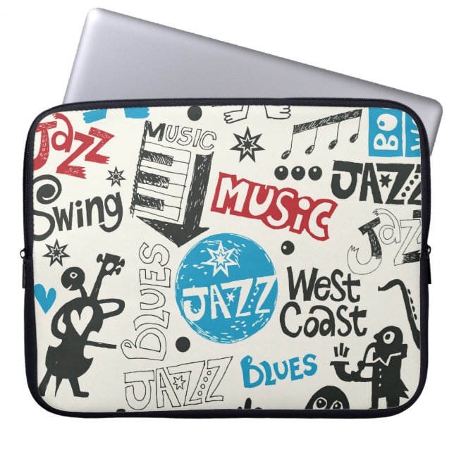 Capa Para Notebook Jazz Doodle: Mistura Eclética de Música (Frente)