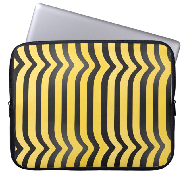 Capa Para Notebook Jazzy Cute Black e Yellow Striped Bumblebee (Frente)