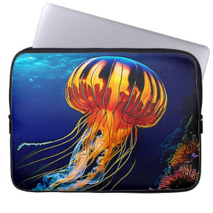 Capa Para Notebook Jellyfish vibrante arte submarina