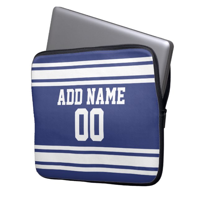 Capa Para Notebook Jersey desportiva com nome e número personalizados (Frente Esquerda)