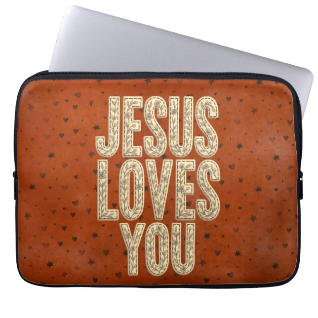 Capa Para Notebook Jesus Ama Você Encorajamento Cristão Rústico (Frente)