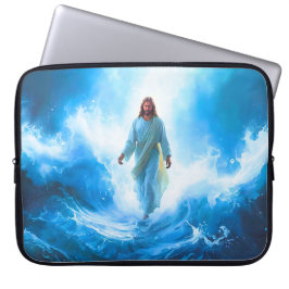 Capa Para Notebook Jesus Caminhando no Oceano Estojo/Protector de Lap