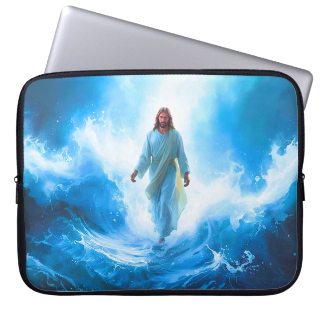 Capa Para Notebook Jesus Caminhando no Oceano Estojo/Protector de Lap (Frente)