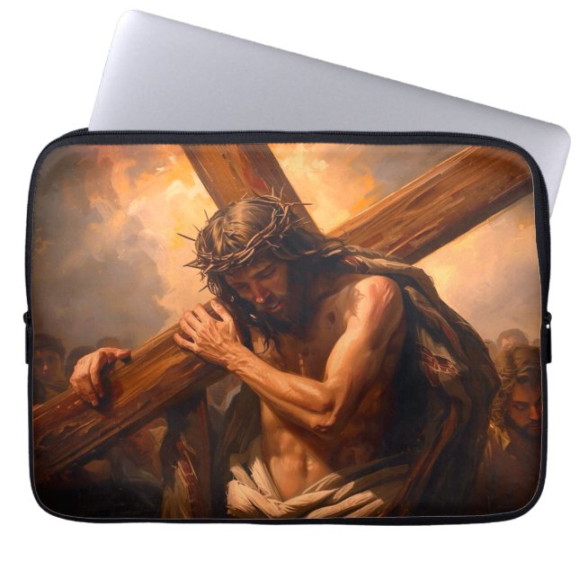Capa Para Notebook Jesus Carries The Cross Laptop Case (Frente)