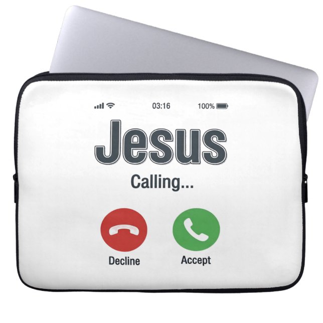 Capa Para Notebook Jesus Chamando Design de Camiseta Cristã para Tela (Frente)