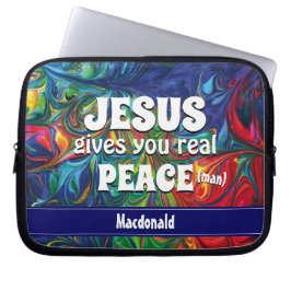 Capa Para Notebook JESUS DÁ-LHE PAZ REAL (HOMEM) Cristão