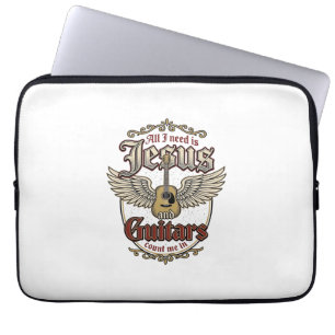 Capa Para Notebook Jesus e Guitarras Vintage Guitarra Cristã