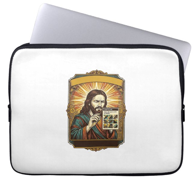 Capa Para Notebook Jesus Escadas Embaçadas Teste Captcha Segurança Te (Frente)