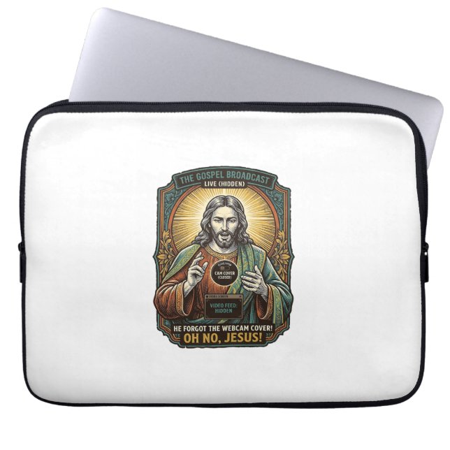 Capa Para Notebook Jesus Tela Preta Cobertura de Webcam Esquecida Vir (Frente)