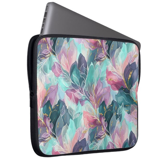 Capa Para Notebook Jewel Tone Floral (Frente Esquerda)