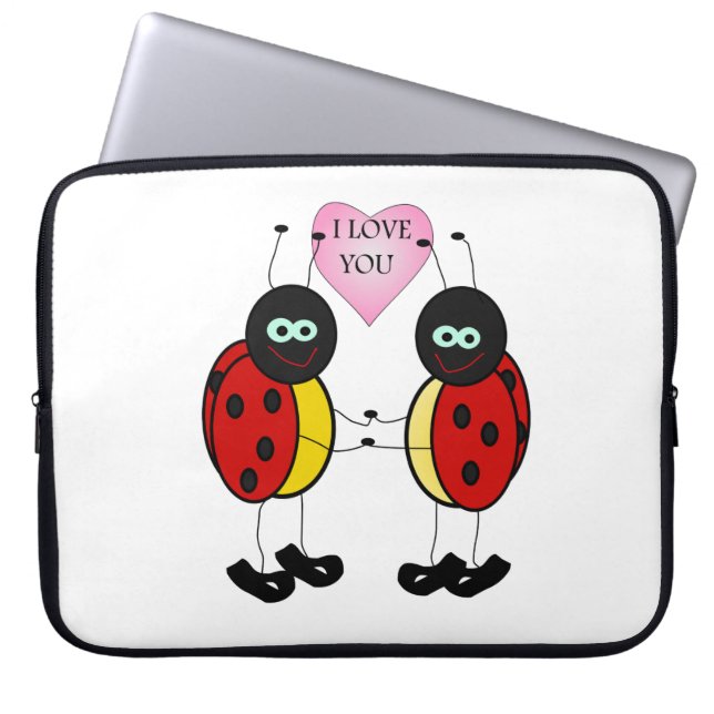 Capa Para Notebook Joaninhas juntas de mãos dadas em amor (Frente)