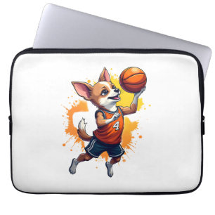 Capa Para Notebook Jogador  Basquetebol  Chihuahua  Esporte  Enterrad